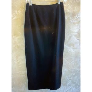 Never Worn Ellen Tracy 100% Woo Long Black Skirt